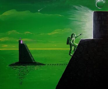 "Jade Station" Handmade Acrylic Painting