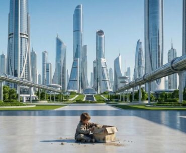 The city is rendered in 8K. The starvation is still analog. [Art by EfeJotaVe]