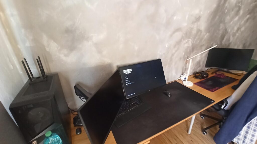 Where should I put a mic stand so it doesn't block my view?