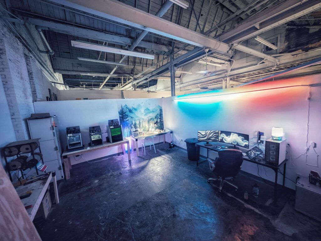 My 3d printing art studio