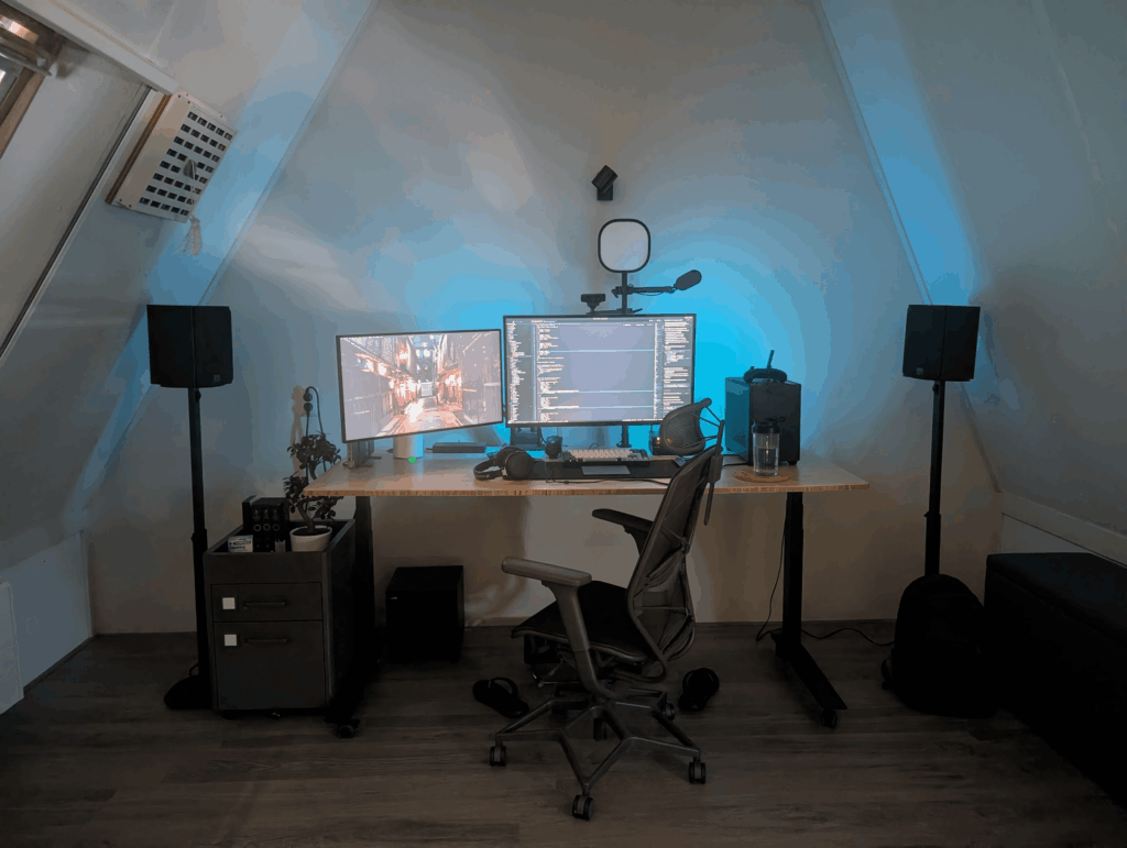 Rate my home office. Dual setup with MacBook Pro and PC