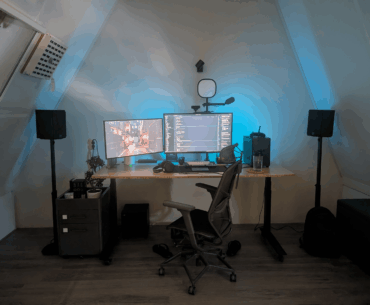 Rate my home office. Dual setup with MacBook Pro and PC