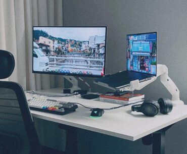 White desk, invisible dust, maximum focus