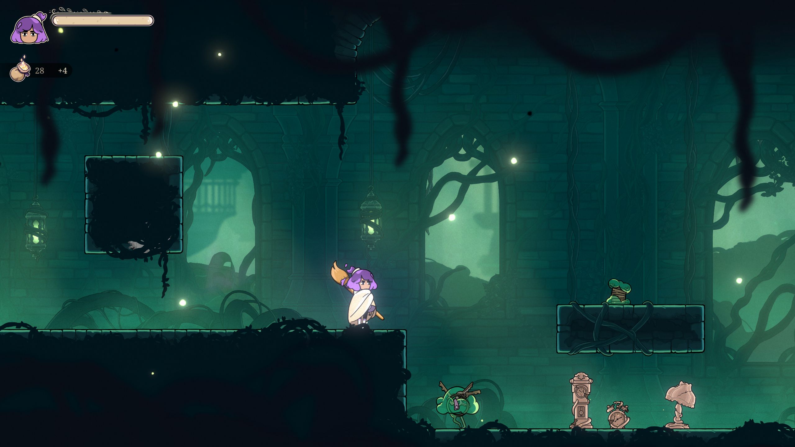 Constance faces an enemy that looks like keys covered in goop