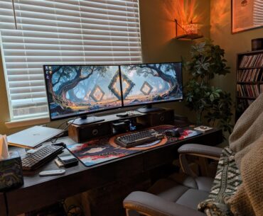 WFH and PFH. Cozy and cluttered but it's mine.