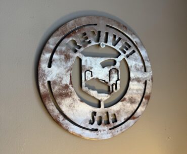 Laser cut a quick revive logo for my garage