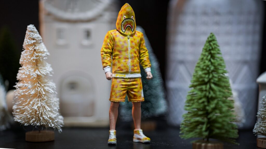 Made a 3D hand painted bape suit collectible from PUBG