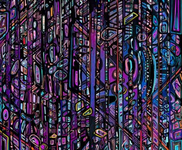 Aquarium -Ink and Acrylic on canvas