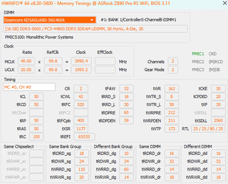 DDR5 8000 LGA 1851 timing request