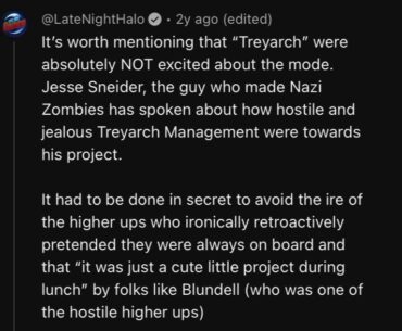 We know the history and origins of the creation of COD Zombies, but is it true that Treyarch back then weren’t enthusiastically on board of the mode’s creation?