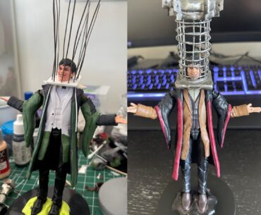 Work-in-progress and completed comparison pics of my custom Micolash figure from Bloodborne!