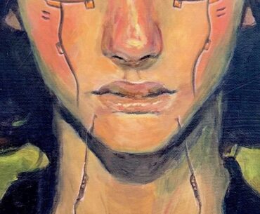 “No stranger to change, no changes too strange,” a cyberware painting