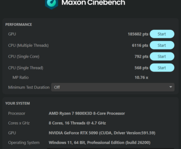 Cinebench 2026 - (9800X3D / RTX 5090) First Run