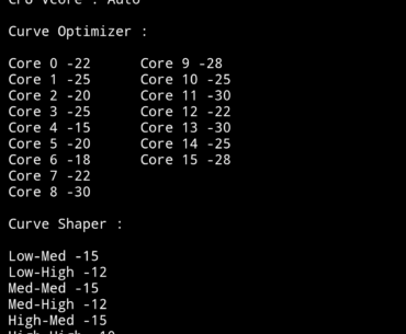 Ryzen 9 9950X Curve Optimizer PBO & Curve Shaper profil