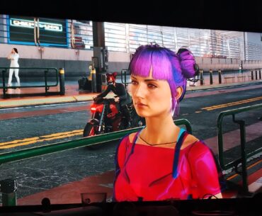 I found an NPC with the face of Ana de Armas (My character is the one on the motorcycle. PS5 version of the game)
