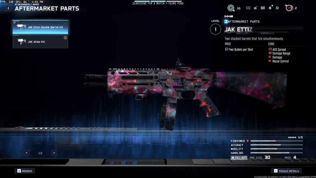 BUG: MWIII AMR9 JAK Ettin Double Barrel Kit uses shotgun or sniper rounds instead of SMG rounds