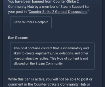 One of my funnier bans in CS2 forums