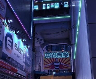 Cyberpunk Akihabara alleyway. (My digital artwork based on a photo I took)