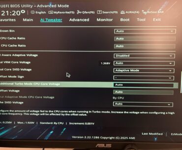 I can’t find any cpu voltage option and all that I only find this, but it doesn’t let me under volt it I have a z790 max gaming WiFi 7 mother board
