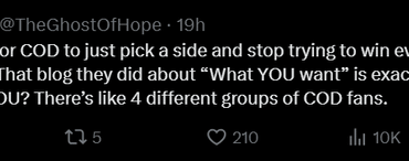[COD] X suggests that every COD from now on should be focused on movement. Do you support this?