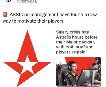 Heroic posting about Astralis’ salary crisis while praying nobody mentions their own history is top-tier comedy.