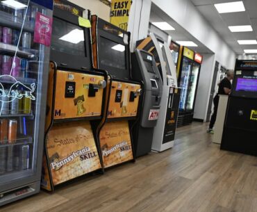 Unregulated gaming devices known as “skill games” in a gas station convenience store in Philadelphia in August.
