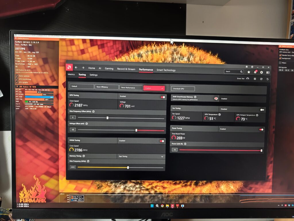 Flashed xt bios on 9070 gaming OC and applied liquid metal
