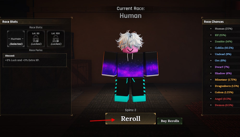 Reroll race in the Forge