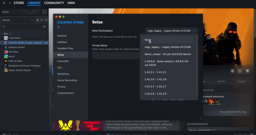 I just want to play the most recent version of csgo.
