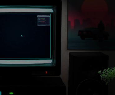 Retro-Cyberpunk: Night-time, neon ad-signs, rain against frosted glass, and the hum of a CRT strapped into a machine from alternate 1989...