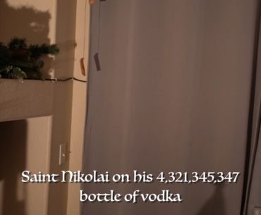 Saint Nikolai on his 4 billionth bottle of vodka