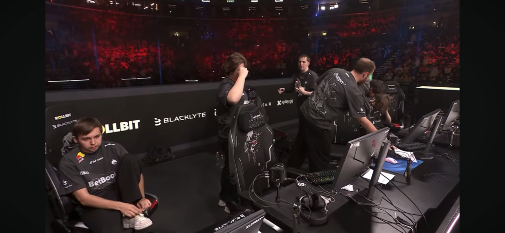 Donk crashing out after Map 1 vs Vitality