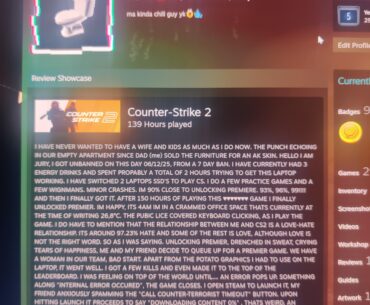 The game "Counter-Strike 2" experience on a gaming laptop.