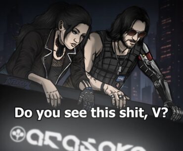 Painted a meme - What are Johnny and V looking at?