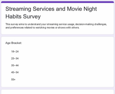 Streaming Services and Movie Night Habits Survey (UK/EU Based)
