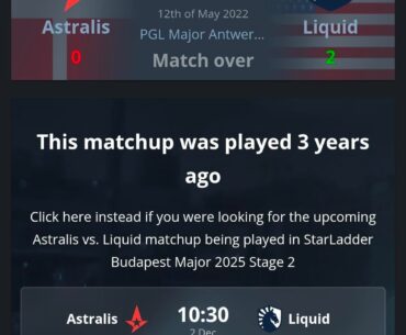 Last time Liquid vs Astralis faced off at a Major was also in the 2-2 match in Antwerp with Liquid 2-0