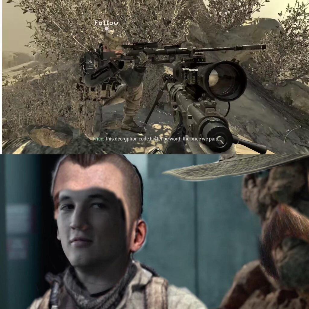 Almost done with replaying [MW2] then I saw this line