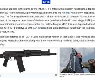 Fun Fact: The AK117 is in real life an AK-102 carbine with modifications, and it was initially an AK-104 in the COD Online beta.