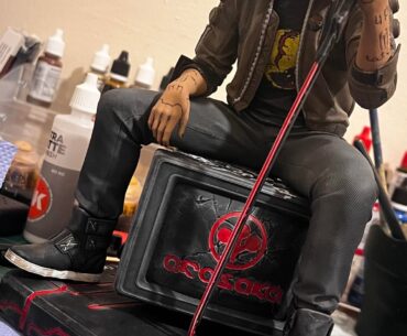 My printed and painted male V