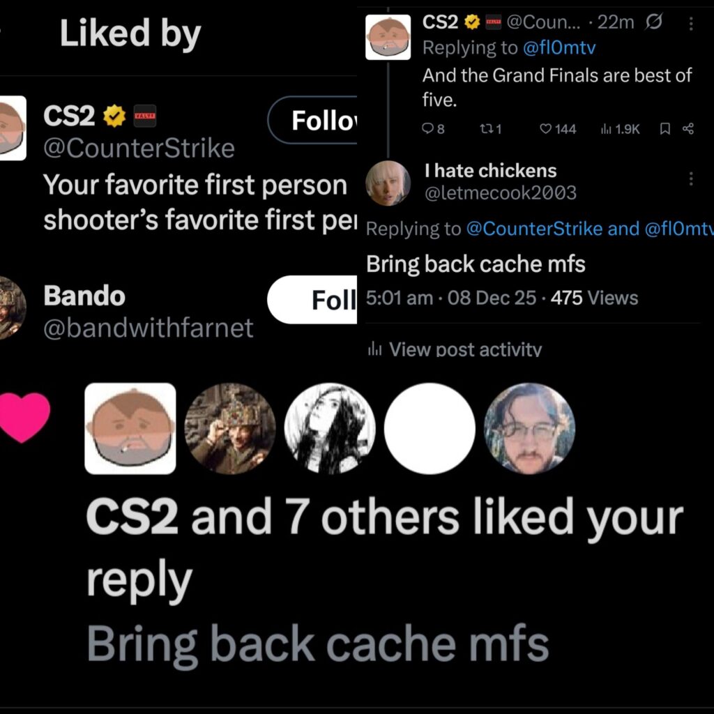 CS2 official liked my comment " Bring back Cache". Is cache coming after major?