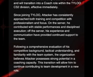 Attacker retires as player