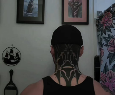 UPDATE: My Cyberpunk Neck/Head tattoo in movement