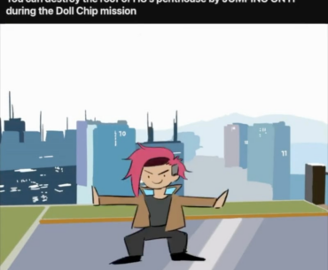 You can destroy the roof of H8's penthouse by jumping on it (ANIMATED)