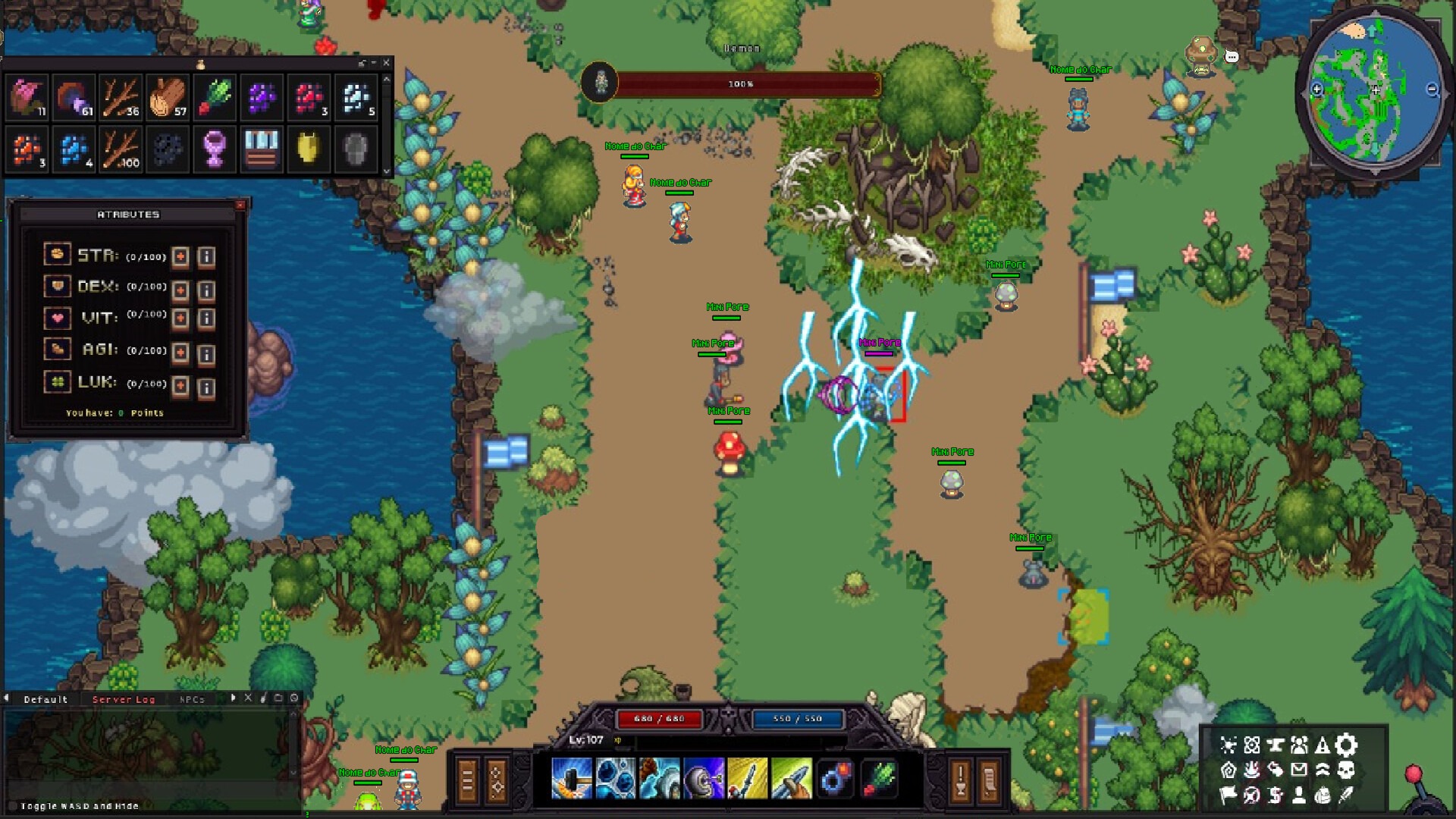 ethernia-gameplay-pcgamesn Casting a lightning spell in Ethernia.