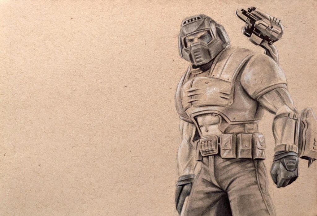 Drew some Classic DoomGuy.