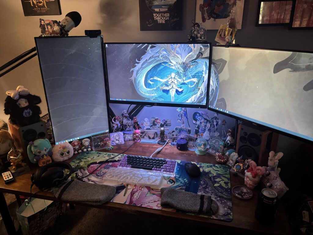 My desk after a long overdue cleaning and update.