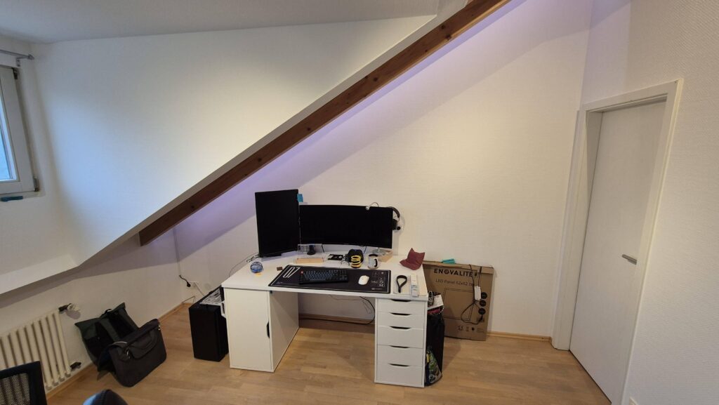 Slowly starting my battlestation journey - Suggestions on sloped ceiling ideas