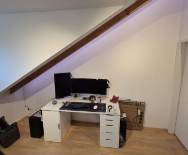 Slowly starting my battlestation journey - Suggestions on sloped ceiling ideas
