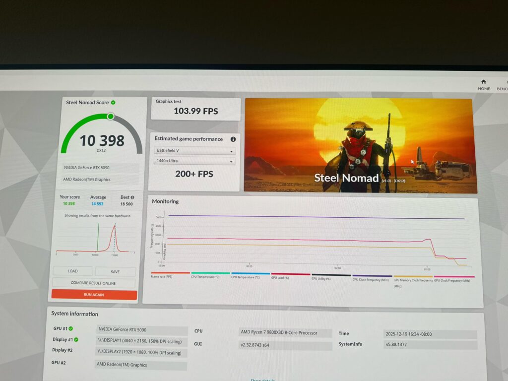 Steel nomad scores 5090 FE running at 10k???