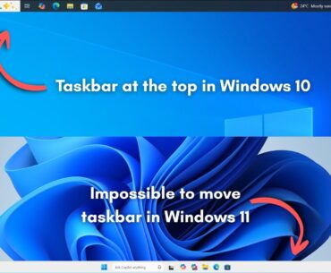 Microsoft says it is too hard to move the taskbar and will never add the ability too.